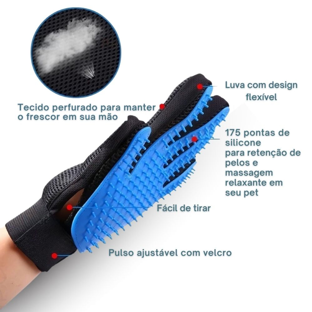 Luva Escova Nano Magnética Removedora de Pelos