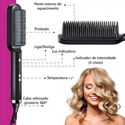Escova Multifuncional Alisadora 2 em 1