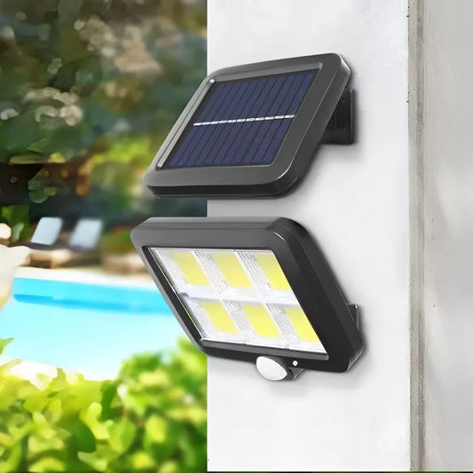 Luminária Refletor Solar 120 LEDs com Sensor de Presença