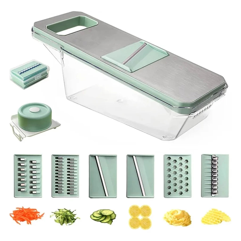 Mandoline Slicer Aço Inox 6 em 1 - Fatiador | Cortador | Ralador